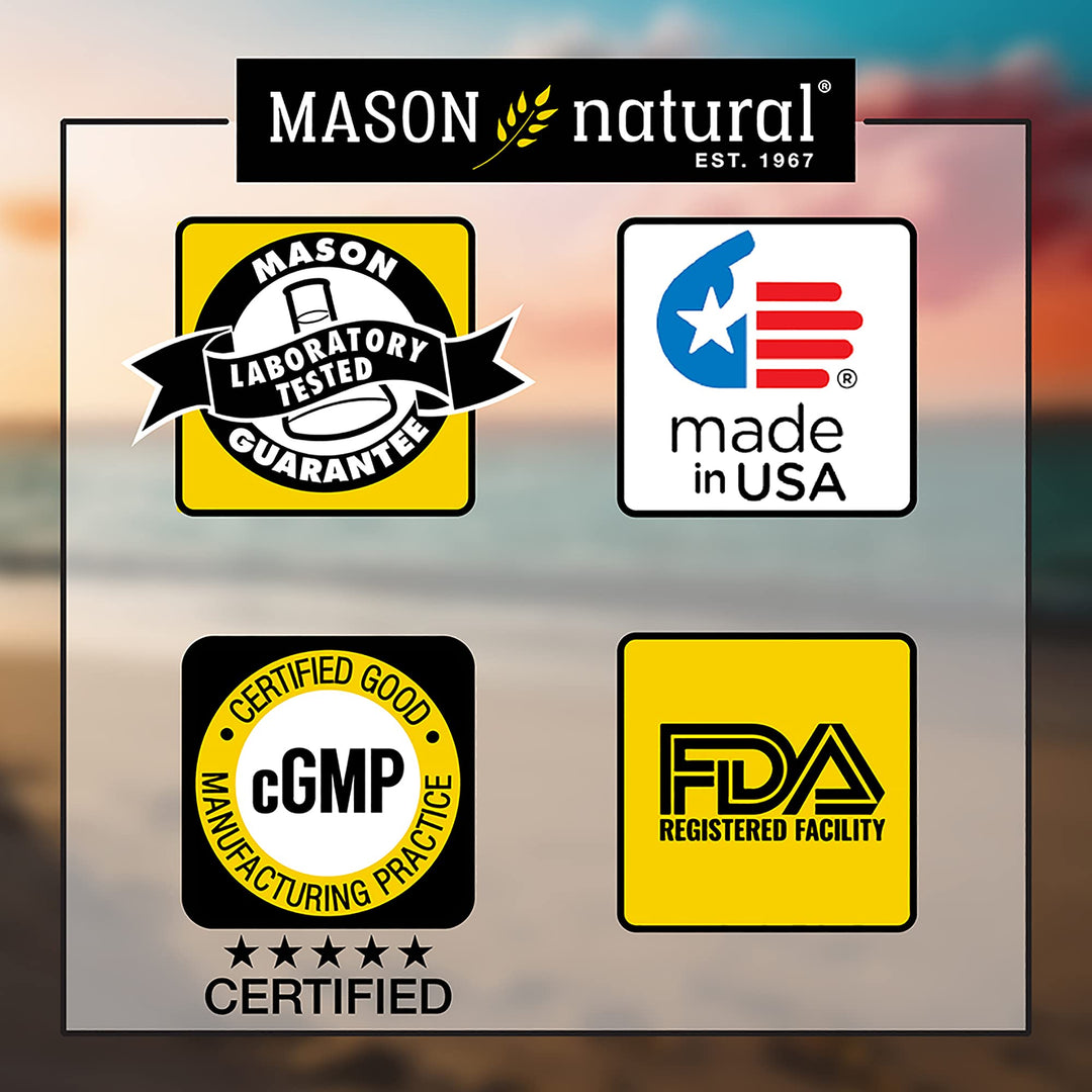 Mason Natural Daily Multiple Vitamins - Vitamins A, C, D3, E, B1, B2, B3, B6, B12, Folate and Calcium for Overall Health, 100 Tablets
