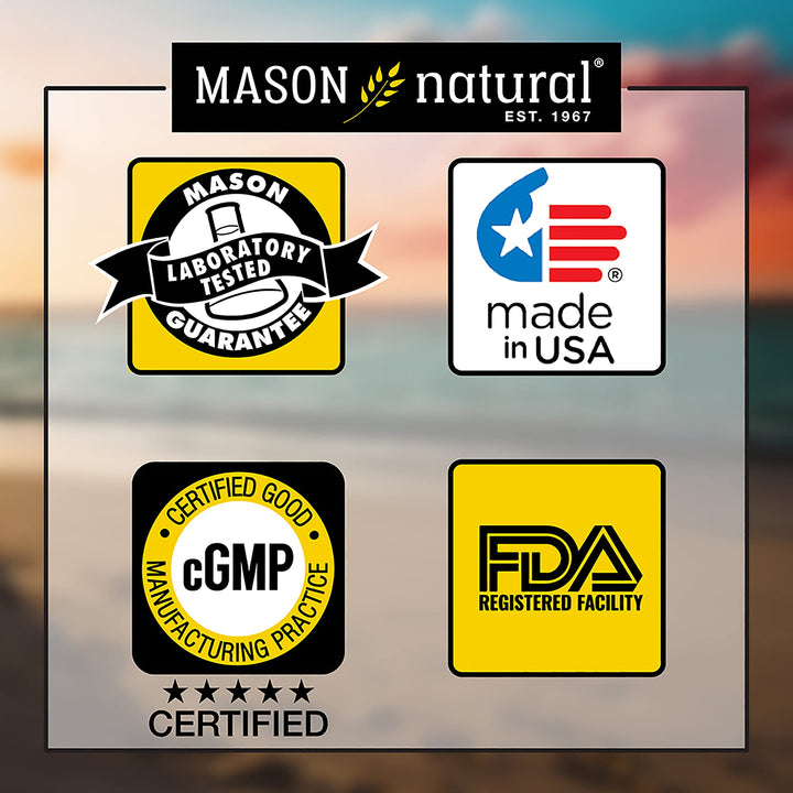 Mason Natural Daily Multiple Vitamins - Vitamins A, C, D3, E, B1, B2, B3, B6, B12, Folate and Calcium for Overall Health, 100 Tablets