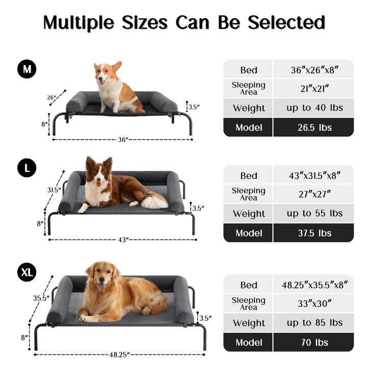 Elevated Dog Bed, Western Home Raised Dog Bed Cot for Large Medium Small Dogs, Portable Pet Cot for Indoor and Outdoor with Breathable Mesh, Durable Frame and Skid-Resistant Feet