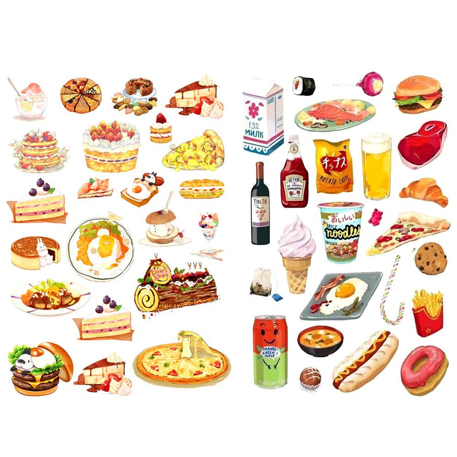 Cute Japanese Food Cake Snacks Aesthetic Diary Travel Journal Paper Stickers Scrapbooking Stationery Sticker