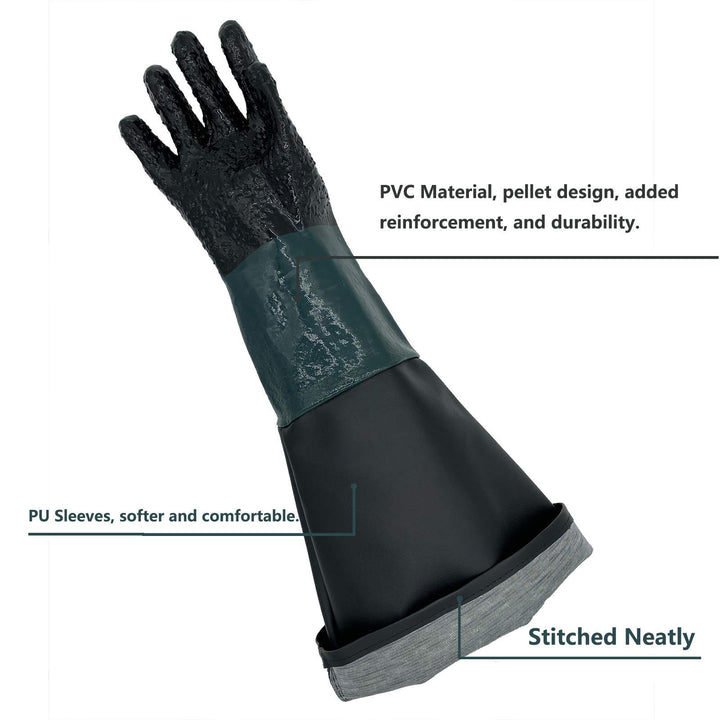 Rubber Sandblaster Gloves for Abrasive Blasting be Used on Sandblast Cabinet Sand Blasting Gloves With Particle