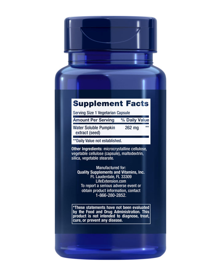 Water-Soluble Pumpkin Seed Extract, Promotes Prostate &amp; Urinary Tract Health, Bladder Health Support, Men, Women, Gluten-Free, Non-GMO, Vegetarian, 60 Capsules