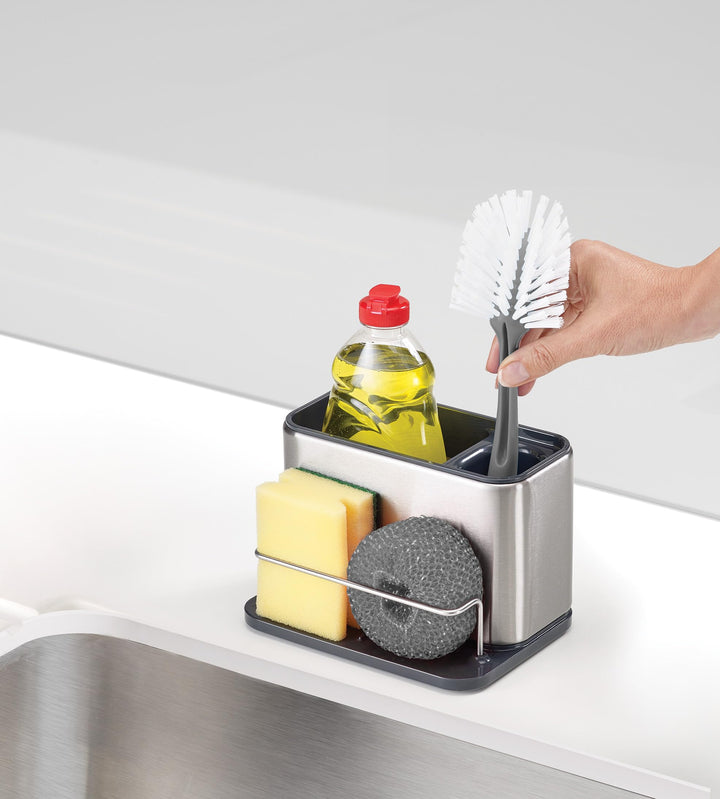 Surface Sink Caddy Stainless Steel Sponge Holder Organizer for Kitchen, Large, Grey