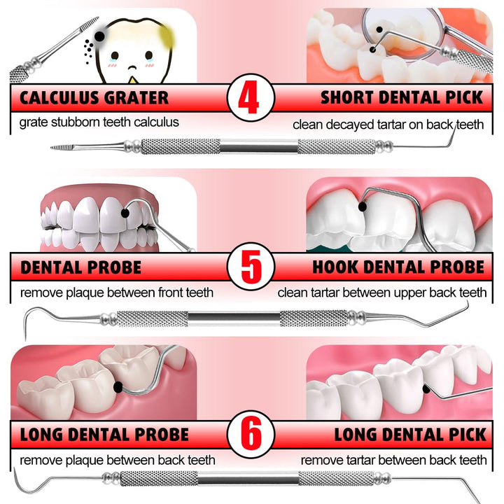 Antonki Dental Tools, 6 Pack Professional Teeth Cleanin