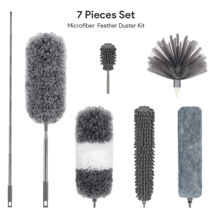 DELUX Microfiber Feather Duster, 4 PCS Reusable Bendabl
