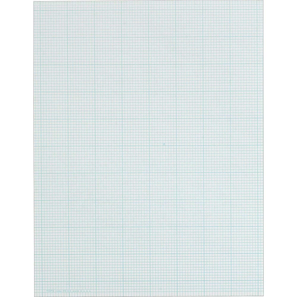 Cross Section Pad, 1 Pad, 10 Squares/Inch, Quadrille Rule, Letter Size, White, 50 Sheets/Pad, 1 Pad (35101)