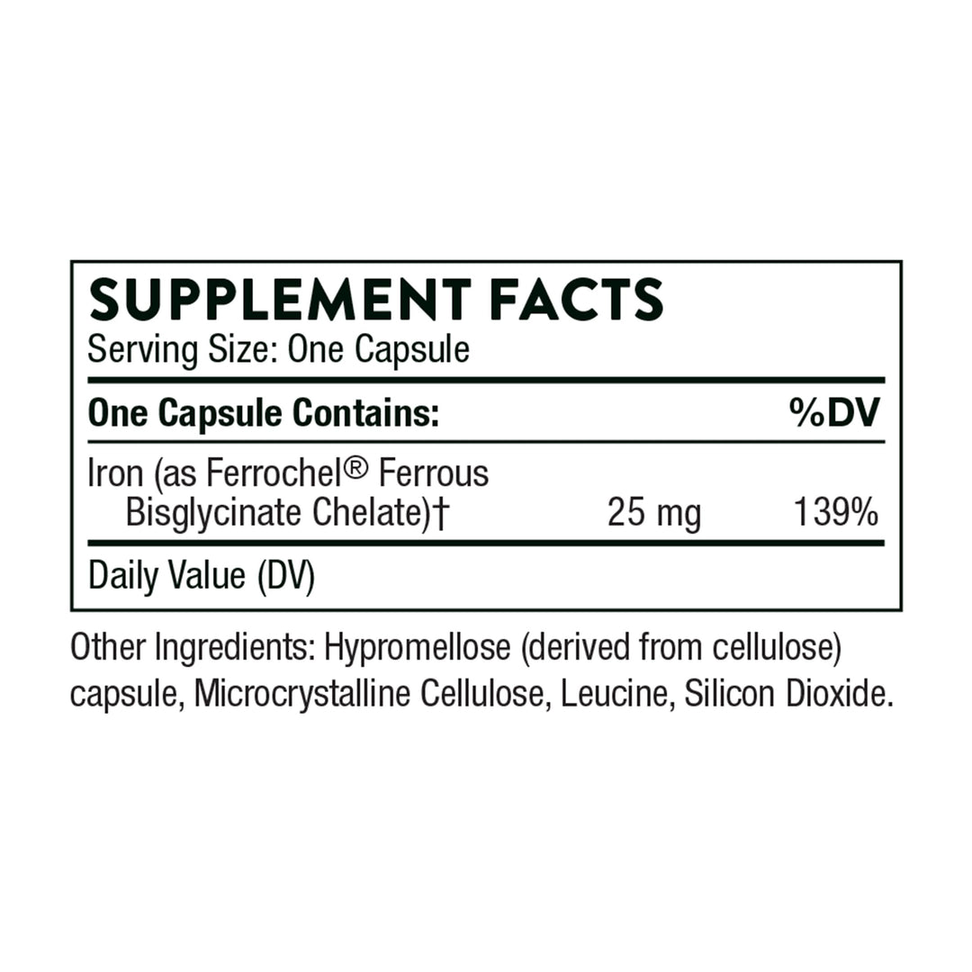 THORNE Iron Bisglycinate - 25 mg Iron Supplement for En