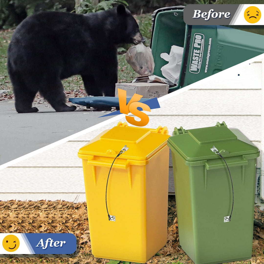 Trash Can Lid Lock Trash Can Locks for Animals Metal Universal Trash Can Lock for Outdoor Garbage Can Prevent Garbage from Overflowing (1 Pack)