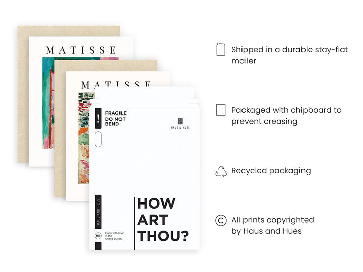 Aesthetic Posters, Matisse Poster - Set of 6 Matisse Wall Art, Wall Posters Aesthetic, Matisse Prints, Art Exhibition Poster, Mattise Art, Summer Matisse Art Print (8 x 10, UNFRAMED)