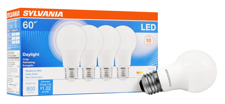 SYLVANIA LED A19 Light Bulb, 60W Equivalent, Efficient 