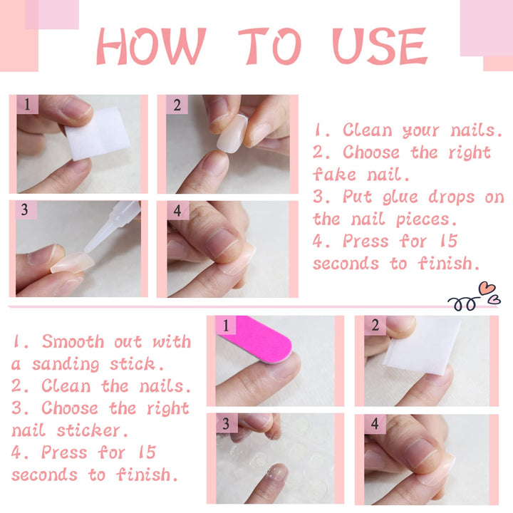 Long Ballerina Press on Nails Glossy Coffin Fake Nails Full Cover False Nails White Wave Glue on Nails for Women Nail Art Salon DIY Decoration