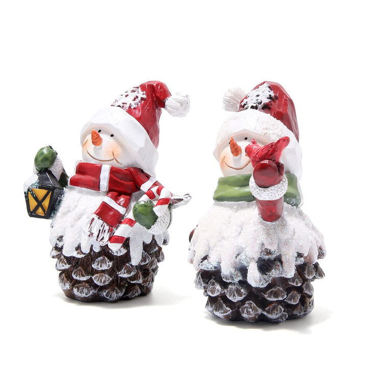 Christmas Snowman Decorations Indoor Home Decor Christmas Snowman Figurines Table Decorations Cute Christmas Snowman Gifts Handmade Resin Winter Indoor Decorations