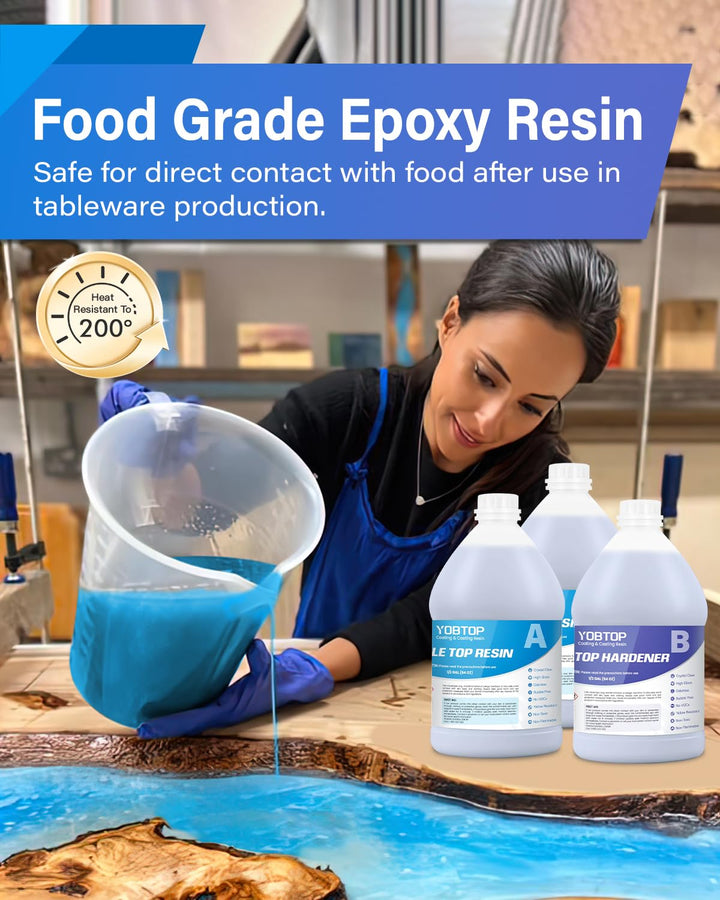 Epoxy Resin Kit - Crystal Clear Resin & Hardener Casting Fast Epoxy for Jewelry Crafts & Art Resin - Food Safe, Self Leveling with High Gloss, UV & Heat Resistant, No Bubble & Yellowing 16 Oz