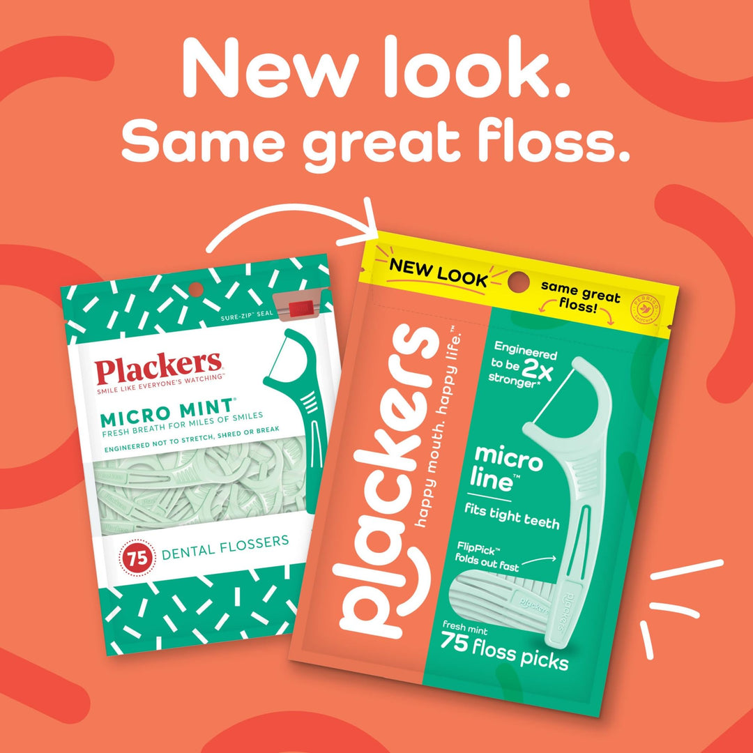 Plackers Micro Line Dental Floss Picks, Fold-Out FlipPi