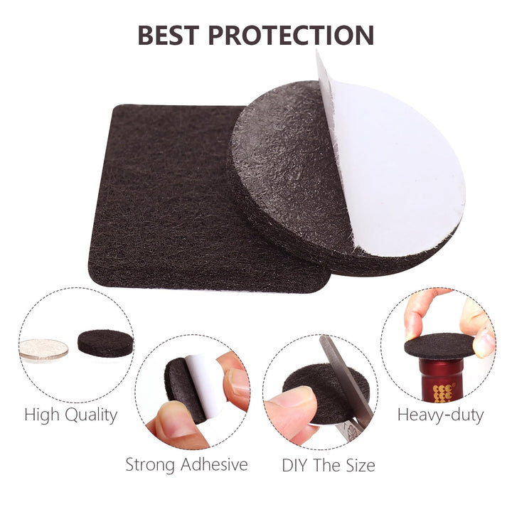 Felt Furniture Pads -32 Pcs Furniture Pads Hardwoods Floors Self Adhesive, Cuttable Felt Chair Pads, Anti Scratch Floor Protectors for Furniture Feet Chair Legs, Furniture Felt Pads
