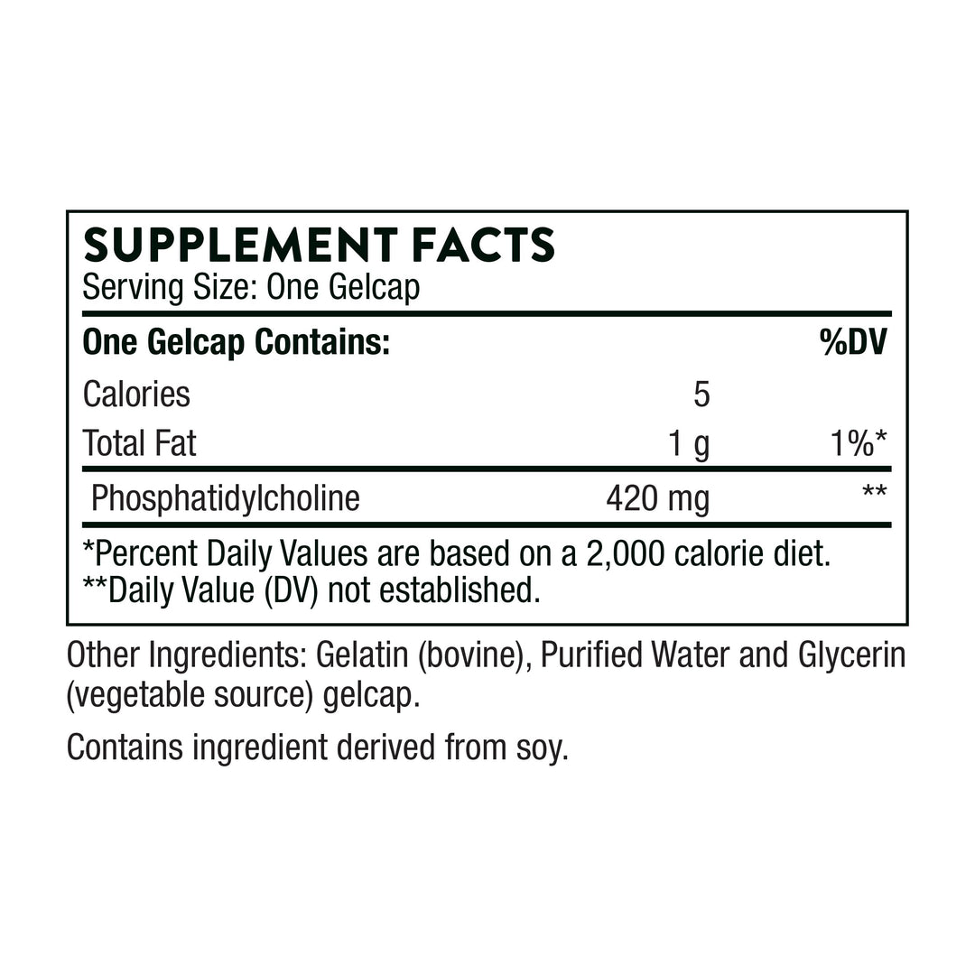 Thorne Research - Phosphatidyl Choline - Phospholipid Complex for Cell Membrane Support - 60 Gelcaps