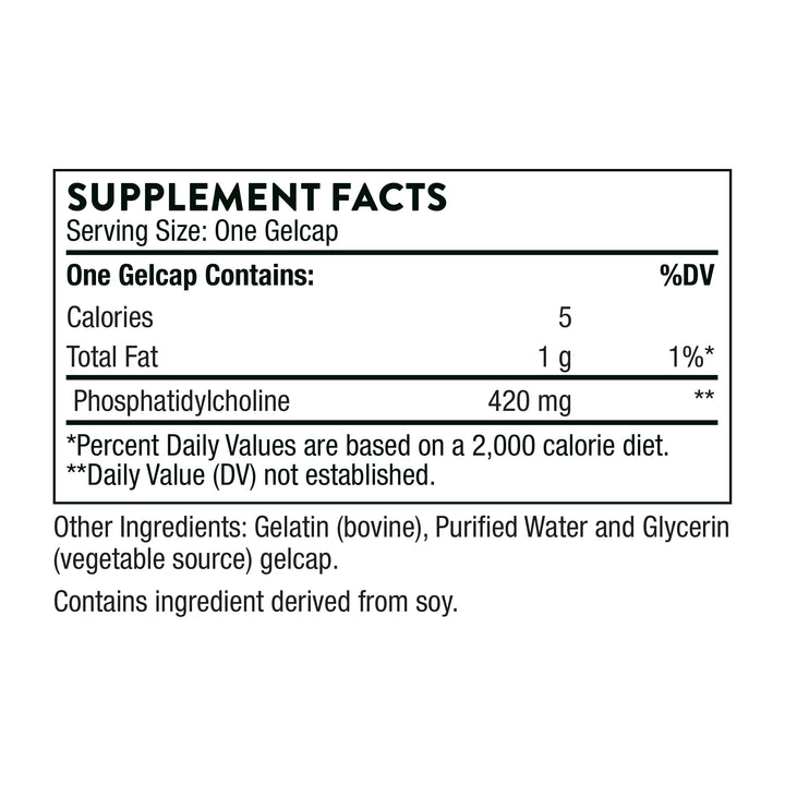 Thorne Research - Phosphatidyl Choline - Phospholipid Complex for Cell Membrane Support - 60 Gelcaps
