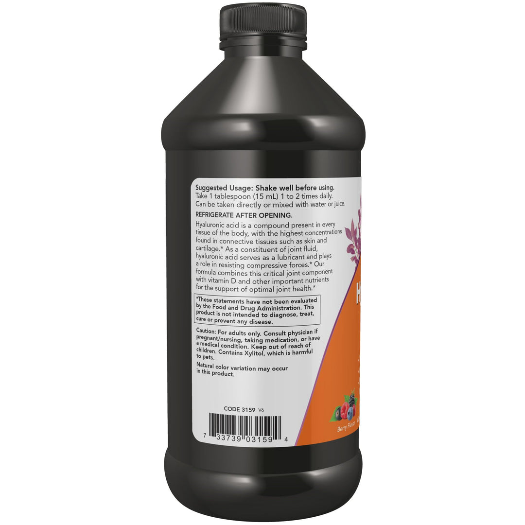 Supplements, Liquid Hyaluronic Acid, Delicious Berry Flavor, 100 mg Per Serving, 16-Ounce