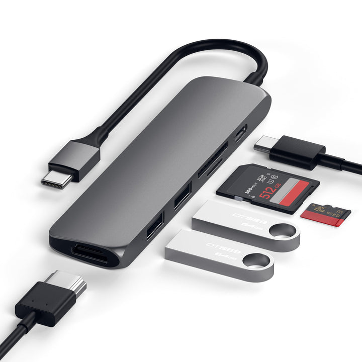 Satechi USB C Hub Multiport Adapter Slim V2, USB C Dock