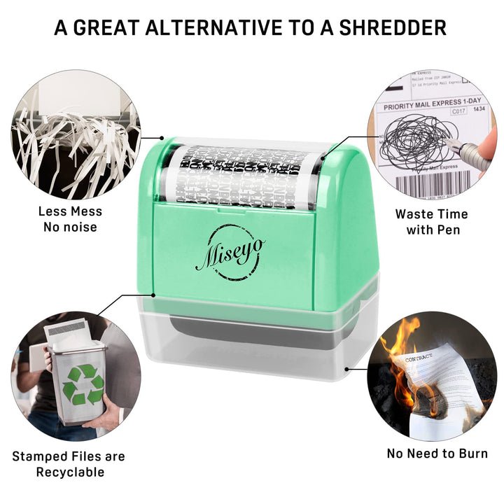 Miseyo Wide Identity Theft Protection Roller Stamp Set 