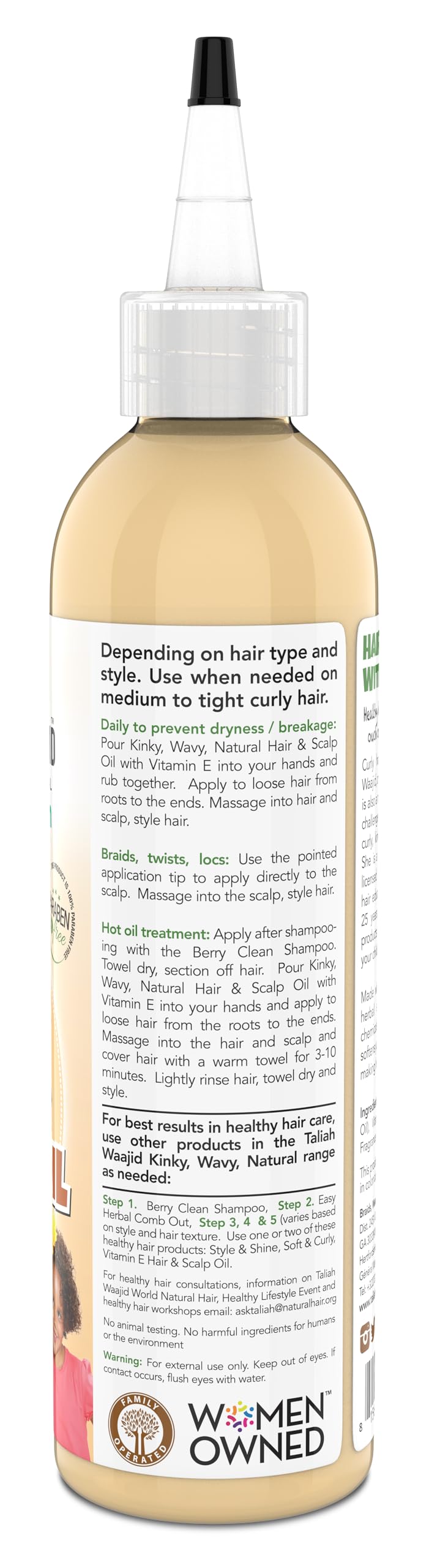 Kinky, Wavy Natural Hair &amp; Scalp Oil With Vitamin E, 8oz