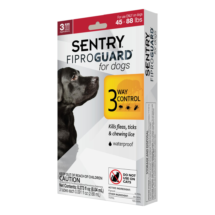 SENTRY PET CARE for Dogs, Flea and Tick Prevention for Dogs (45-88 Pounds), Includes 3 Month Supply of Topical Flea Treatments