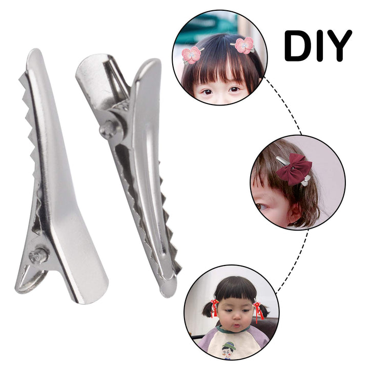 Alligator Hair Clips, 100 Pieces Silver Metal Alligator