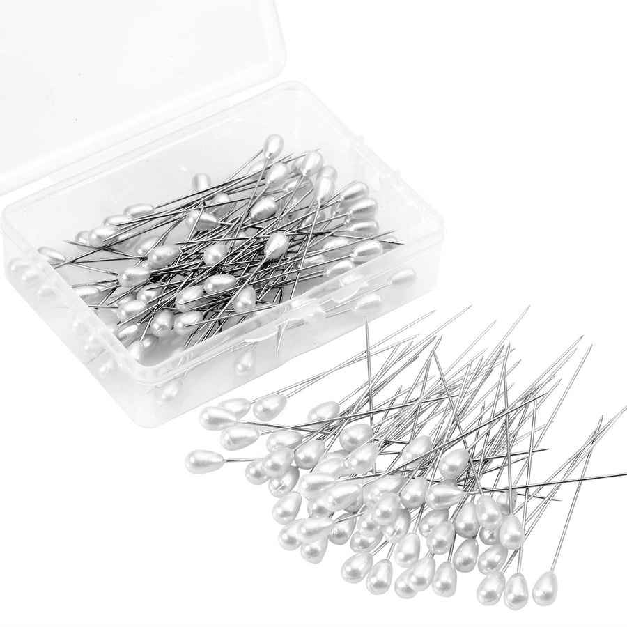 Senkary 200 Pieces Corsages Pins Teardrop Pearl Pins Fl