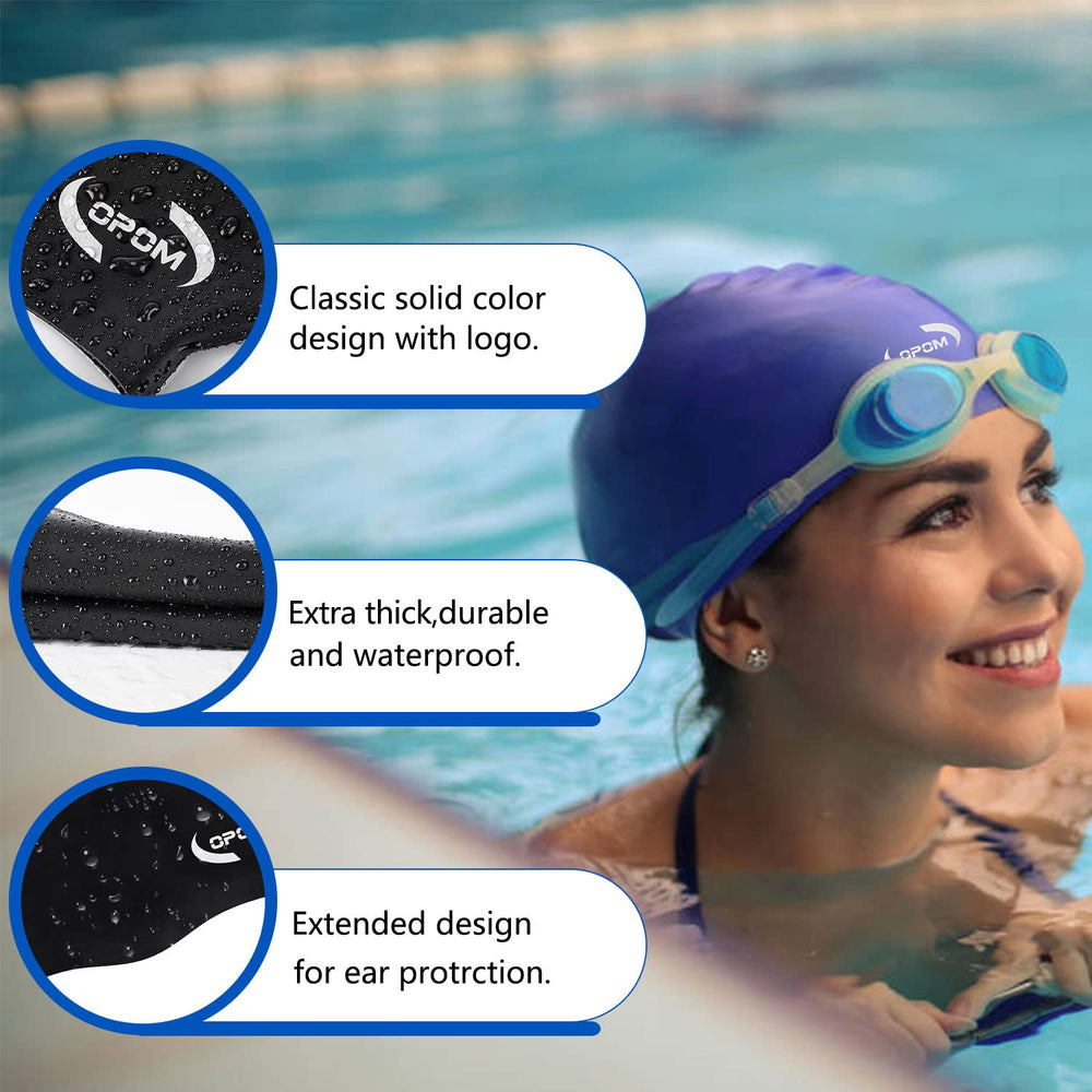 Extra Large Swimming Cap for Women Long Hair Girls Men and Adult Waterproof Silicone Cover Ear Bath Pool Shower Swimming Caps Special Design Swim Cap for Long Thick Curly Hair&Dreadlocks Weaves Braid
