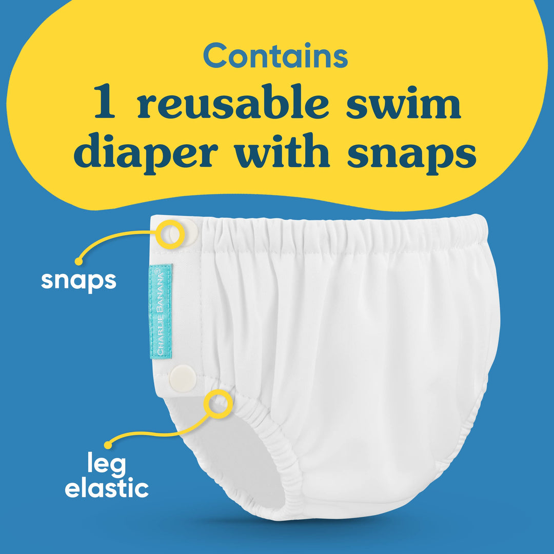 Charlie Banana Baby Easy Snaps Reusable and Washable Swim Diaper for Boys or Girls, Gone Safari, Large (Pack of 1)