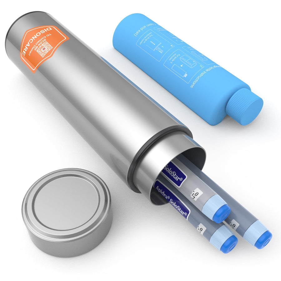Insulin Cooler Travel Case Diabetic Travel Cooler Medication with Medical Alert Tag-Save Important Info,Keep Cool 33+Hrs