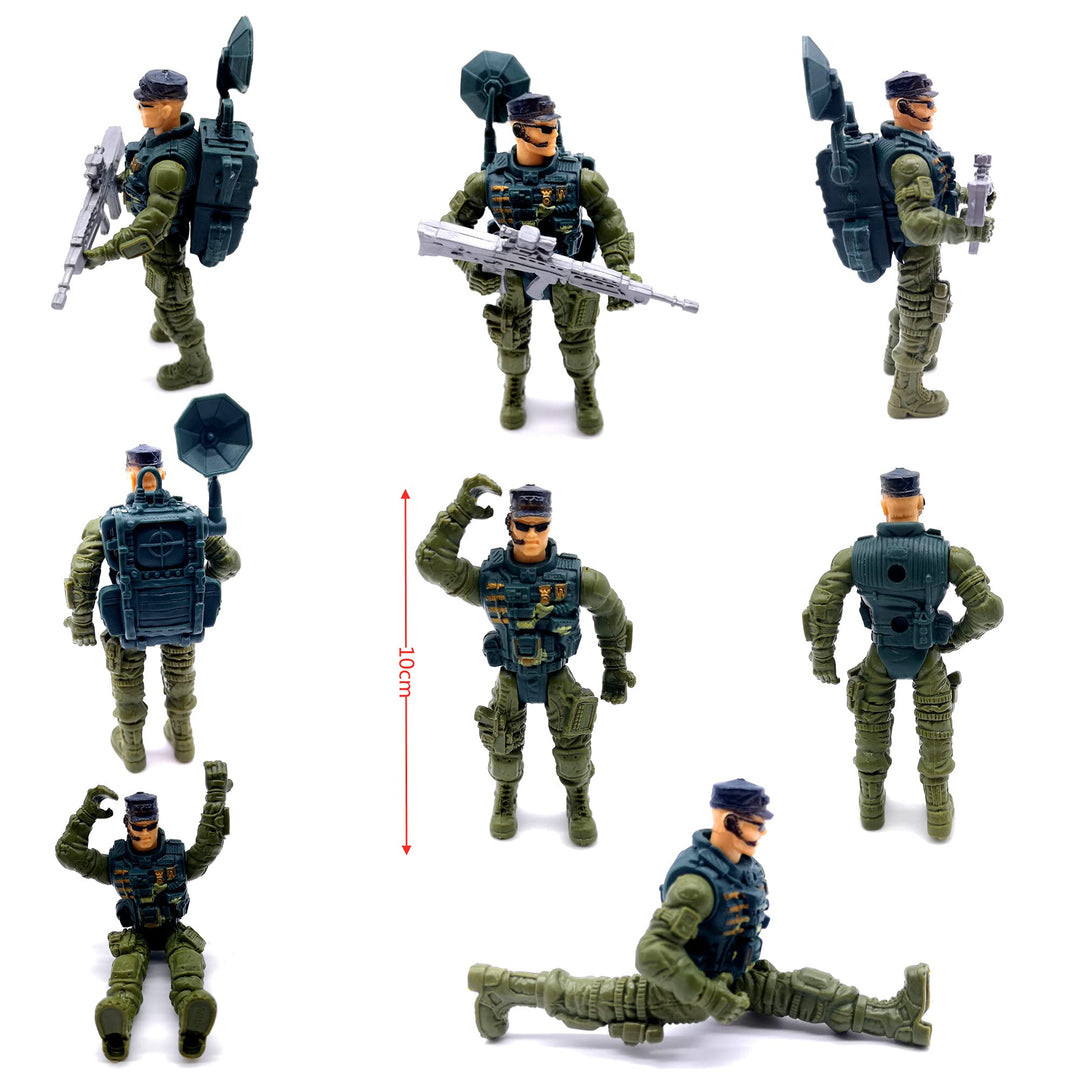 Action Figures Army Men Soldiers Toys 8 Pack Military Toy Playset Realistic Accessories