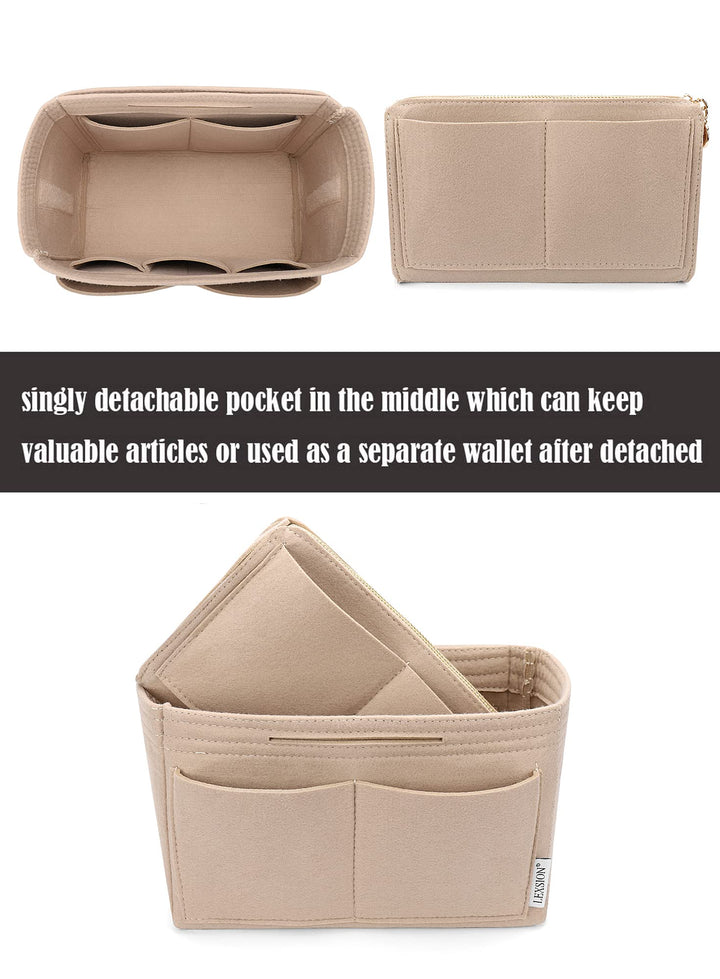 LEXSION Felt Purse Bag Organizer Insert with zipper Bag