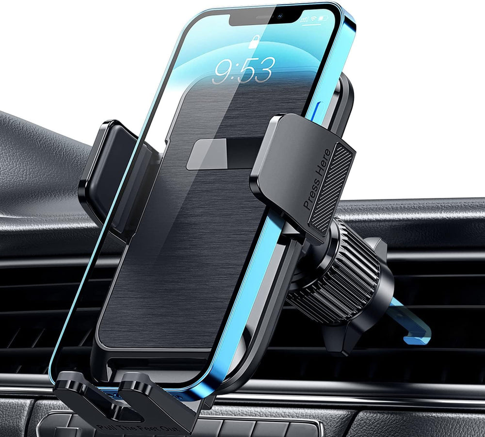 Phone Mount for Car Vent [Upgraded Metal Clip] Cell Phone Holder Car Hands Free Cradle in Vehicle Car Phone Holder Mount for Smartphone, iPhone, Cell Phone Automobile Cradles Universal