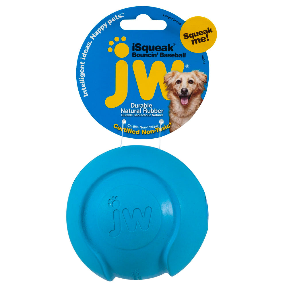 Pet Company iSqueak Bouncin' Baseball Dog Toy, Large (Colors Vary), multi (40037)