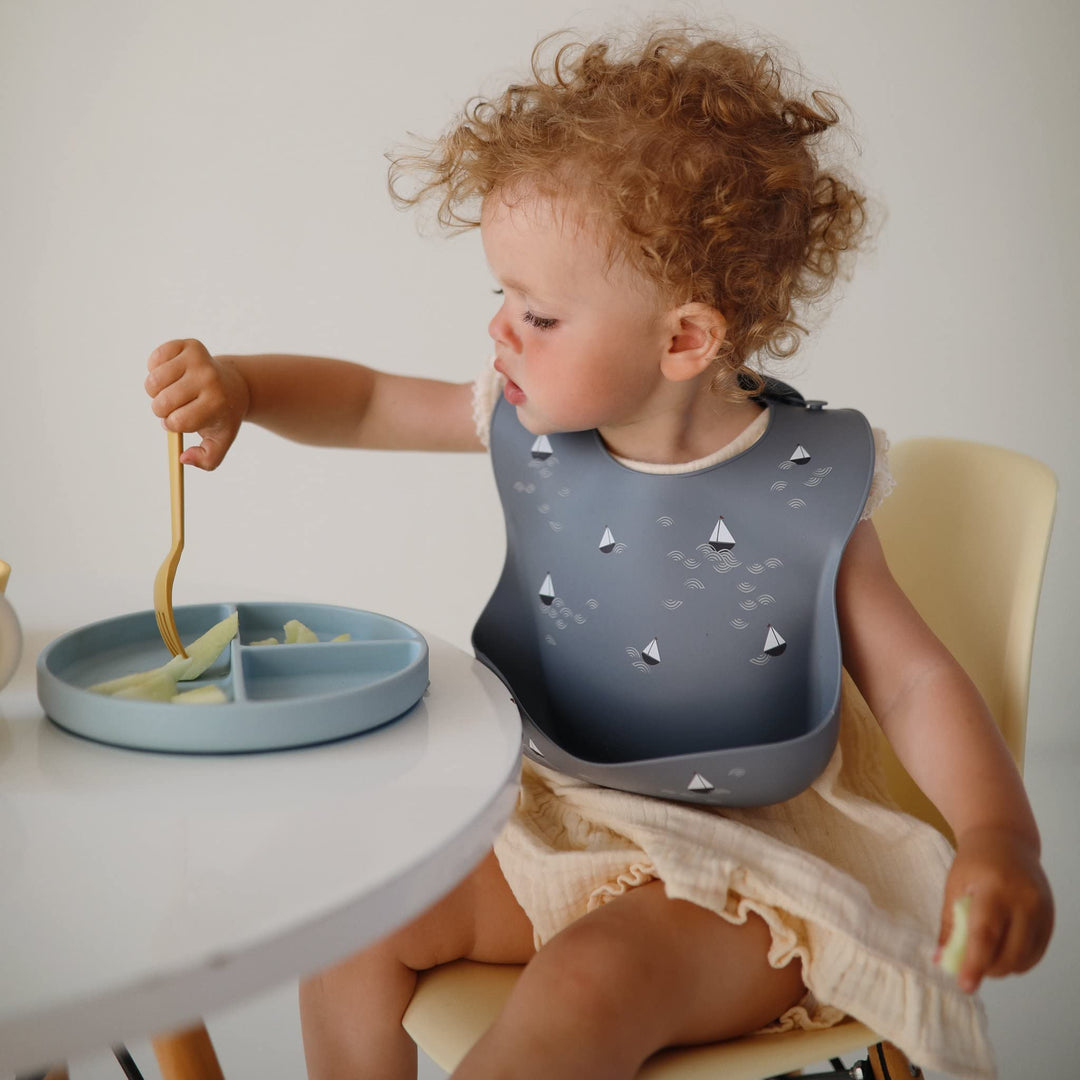 mushie Silicone Baby Bib | Adjustable Fit Waterproof Bi