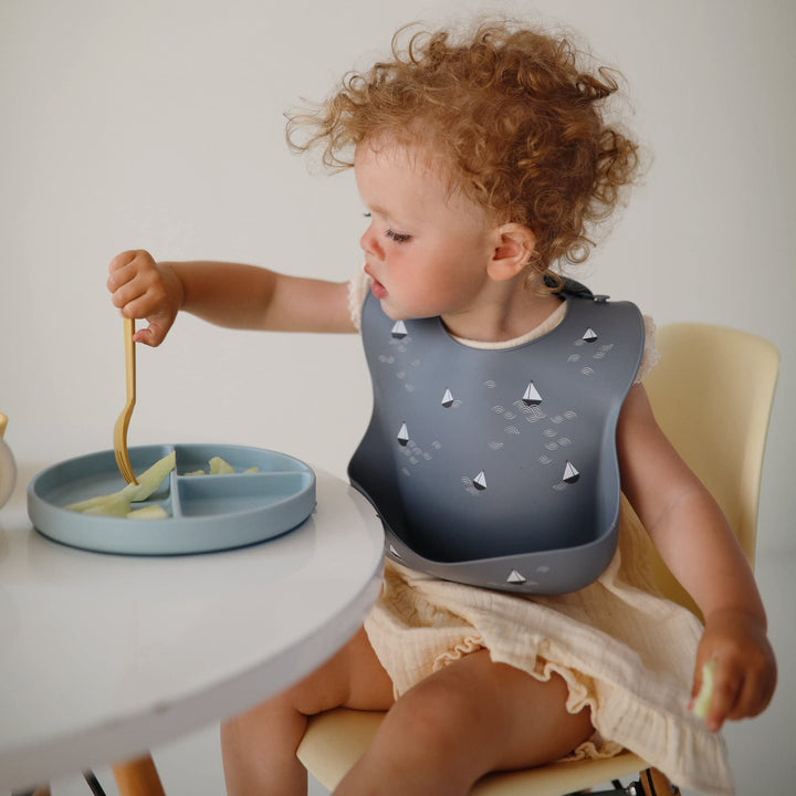 mushie Silicone Baby Bib | Adjustable Fit Waterproof Bi