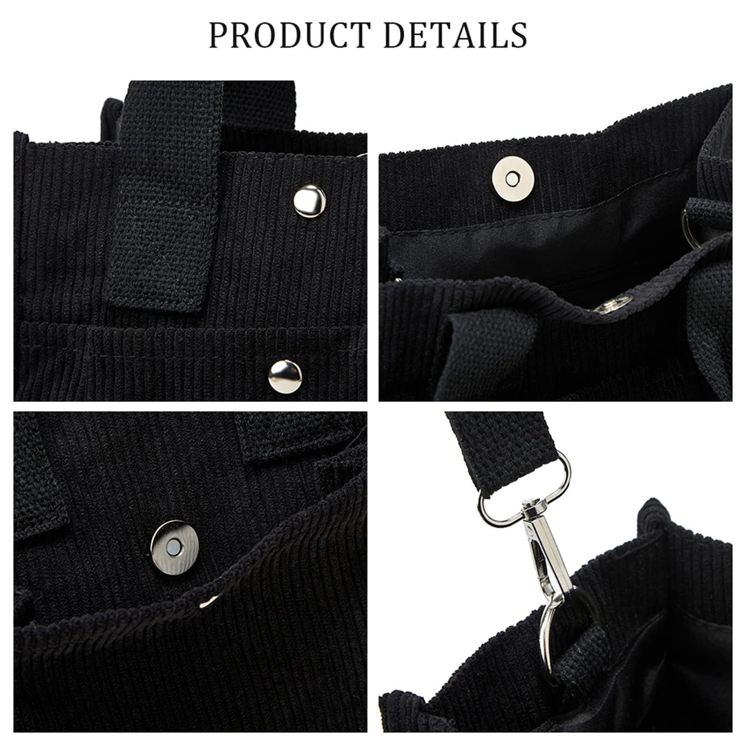 Corduroy Tote Bag Crossbody Unisex Messenger Shoulder Mommy Handbag Casual Hobo Sling Daily Shopping Travel Commuting