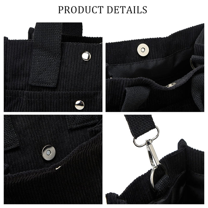 Corduroy Tote Bag Crossbody Unisex Messenger Shoulder Mommy Handbag Casual Hobo Sling Daily Shopping Travel Commuting