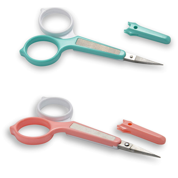 Stainless Steel Manicure Eyebrow and Eyelash Nose Hair Scissor Set With Protective Cover