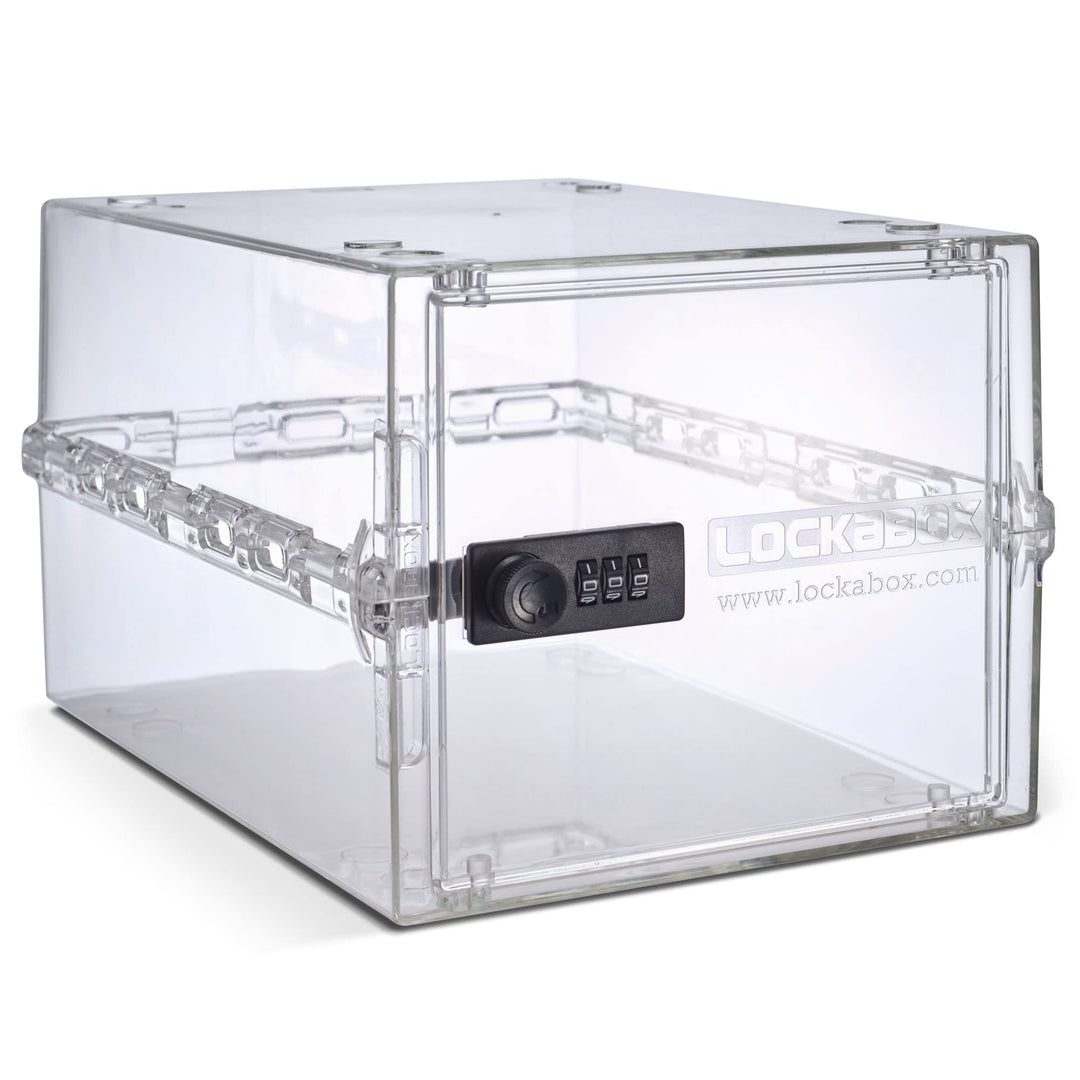 One™ | Premium Lock Box | 10 Litre Combination Lock Box For Food, Medicine &amp; Home Safety | External Size 12 x 8 x 6.6 inches (Crystal)