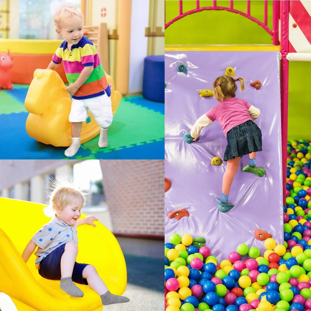 Toddlers Ankle Socks- Non Slip Kids Low Cut Socks Toddler Boys Girls Socks with Grips, 12 Pairs Kid Anti Skid Sticky Socks 12-36 Months 1-3 Years Old