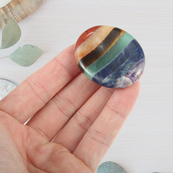 2 Pcs Stone Thumb Worry Stone Polished Palm Stones Faux Healing Crystal for Stress Relax