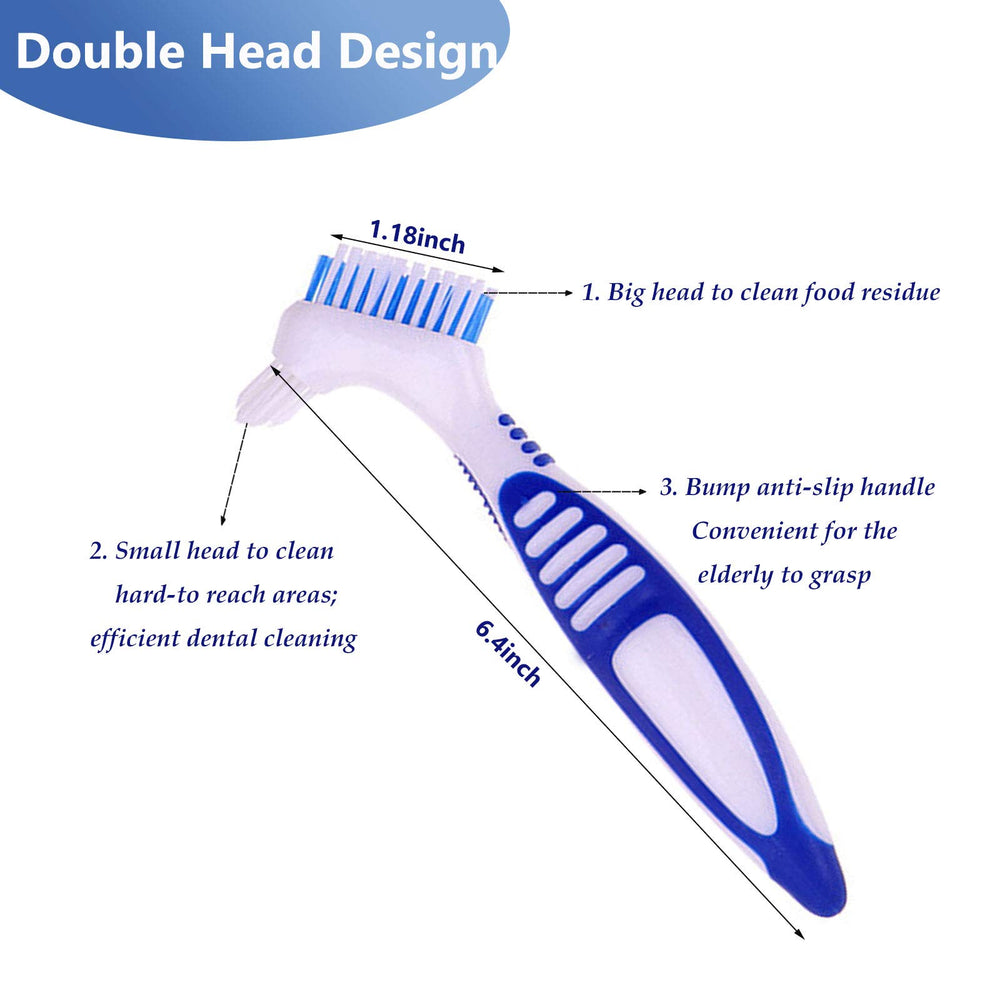 Premium Denture Cleaning Brush Set with Multi-Layered B