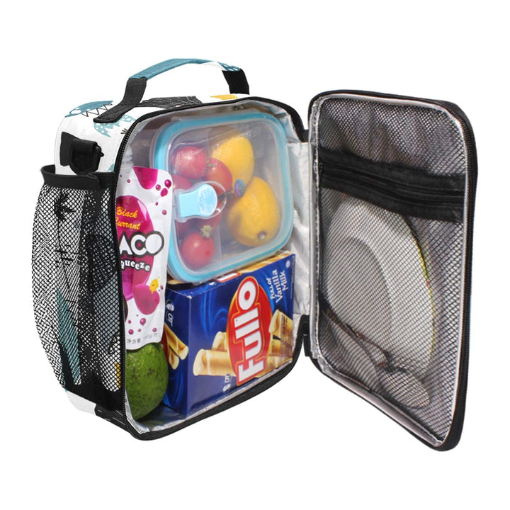 Childish Cute Dinosaur School Lunchbox for Boys Girls,Insulated Lunch Tote Bag with Adjustable Strap,Leakproof and Durable Lunch Cooler for Work Office