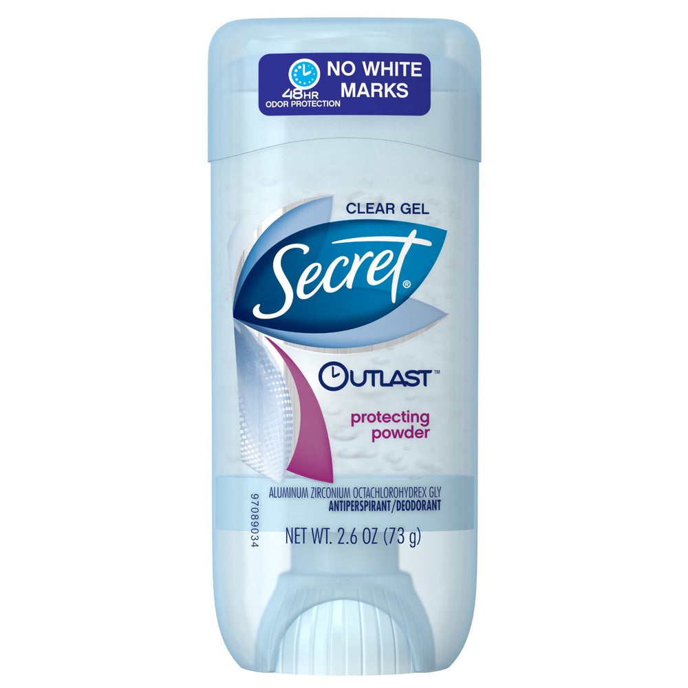 Outlast Anti-perspirant & Deodorant Clear Gel, Protecting Powder, 2.7 Oz (Pack of 4)