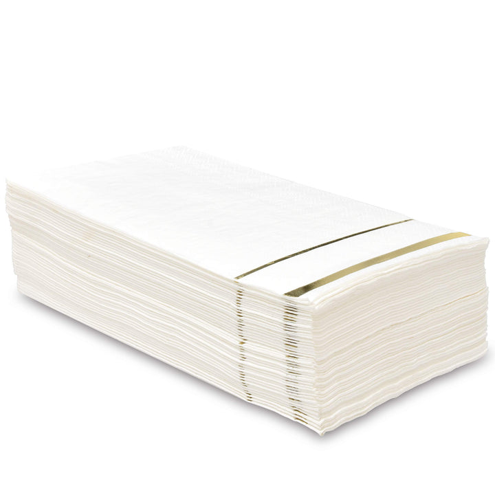 Gift Boutique 100 Gold Trim Lined Guest Napkins Elegant