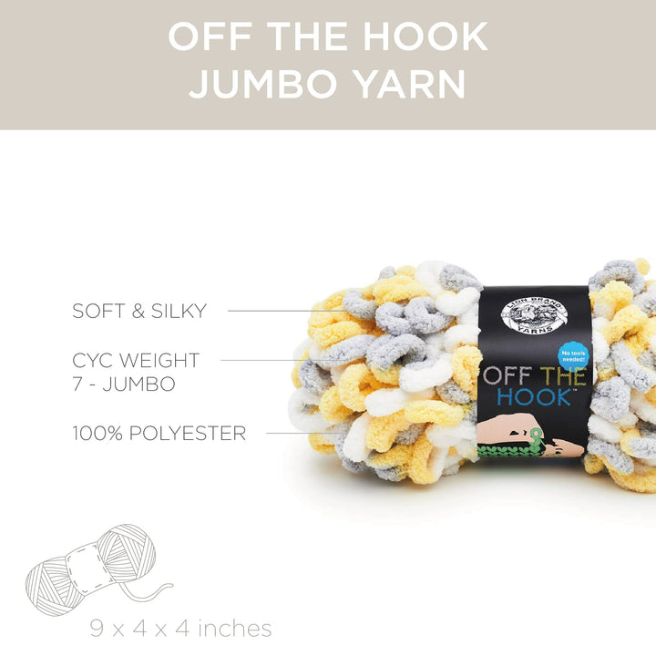 Off the Hook Yarn, Bulky No-Needle Craft Yarn for Crocheting, Hand-Knitting Yarn, 1-Pack, Lemon Drop