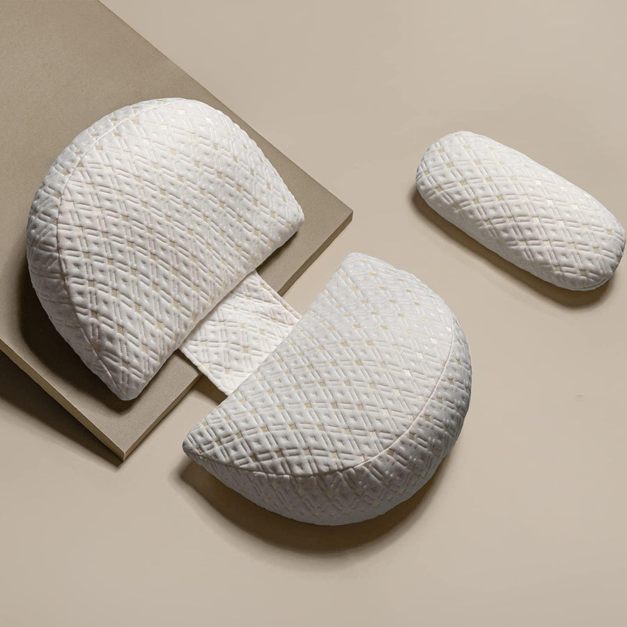 Pregnancy Pillows for Sleeping, Maternity Pillow, Pregnancy Body Pillow Support for Back, Legs, Belly, HIPS of Pregnant Women, Detachable and Adjustable with Pillow Cover (White, Small)