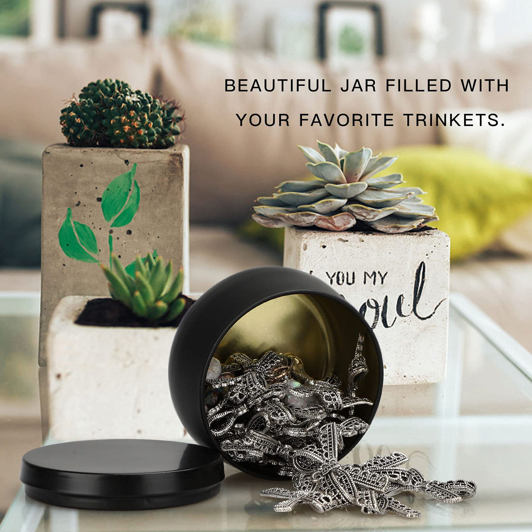 Candle Tin Cans 24 Pieces,Candle Containers Candle Jars with Lids, 8 oz, for Candles Making, Arts &amp; Crafts, Storage, and Gifts, Black